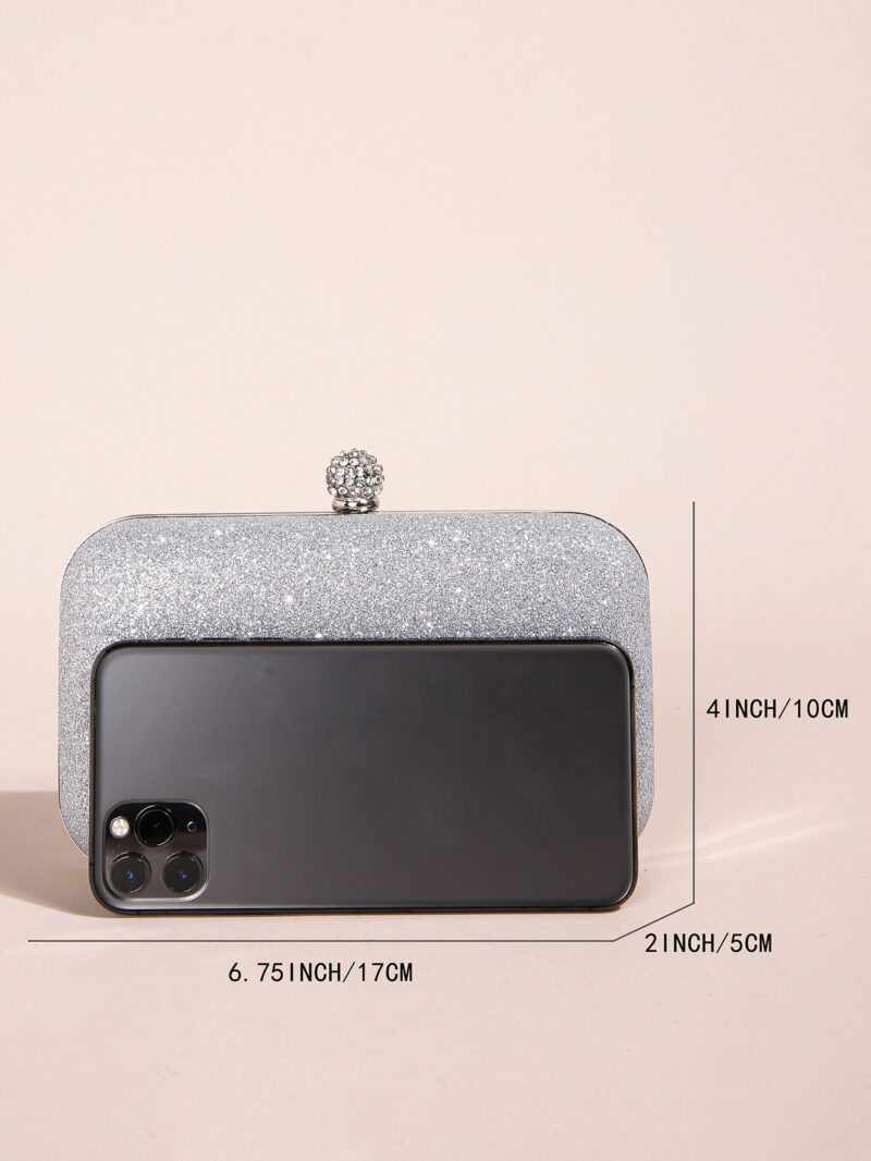 Mini Glitter Square Clutch Bag for Women – Elegant Rhinestone Evening Purse - Image 7