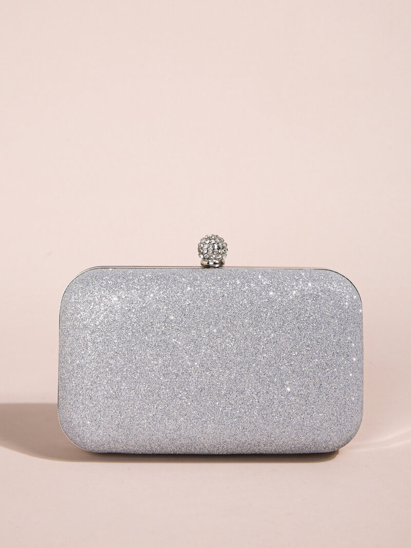 Mini Glitter Square Clutch Bag for Women – Elegant Rhinestone Evening Purse - Image 2