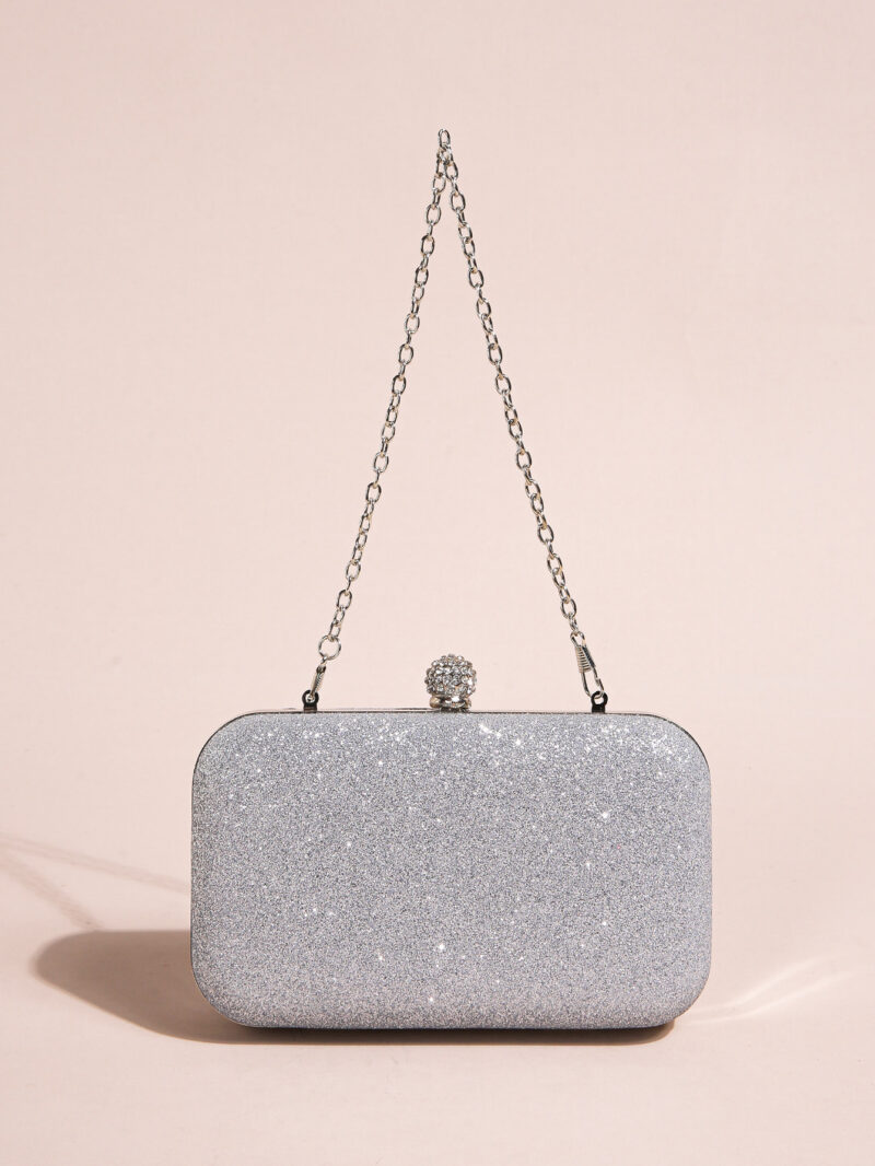 Mini Glitter Square Clutch Bag for Women – Elegant Rhinestone Evening Purse - Image 3