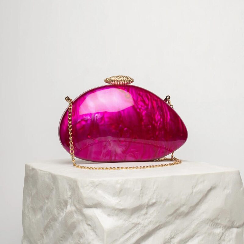 Marble Shell Acrylic Clutch - Image 2