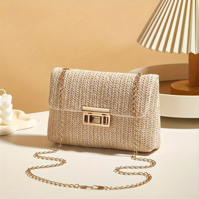 Woven Straw Crossbody Shoulder Bag for Women - Image 3