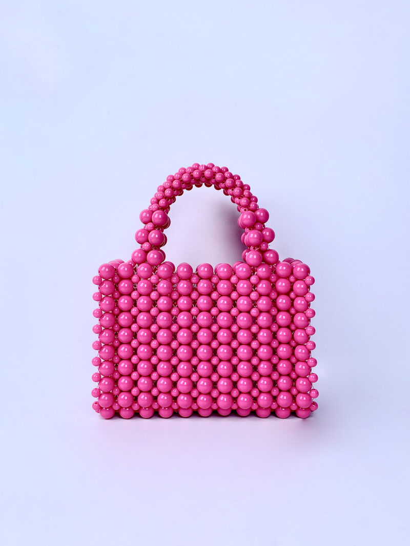 Handmade French Acrylic Pearl Beaded Tote Bag - Elegant and Sweet Women’s Handbag - Image 2