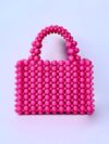 Handmade French Acrylic Pearl Beaded Tote Bag - Elegant and Sweet Women’s Handbag