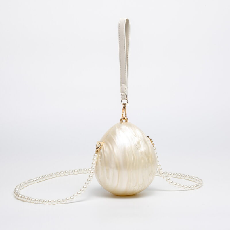 Elegant Pearl Beaded Evening Clutch Bag - Luxury Acrylic Purse for Weddings & Parties - Image 2