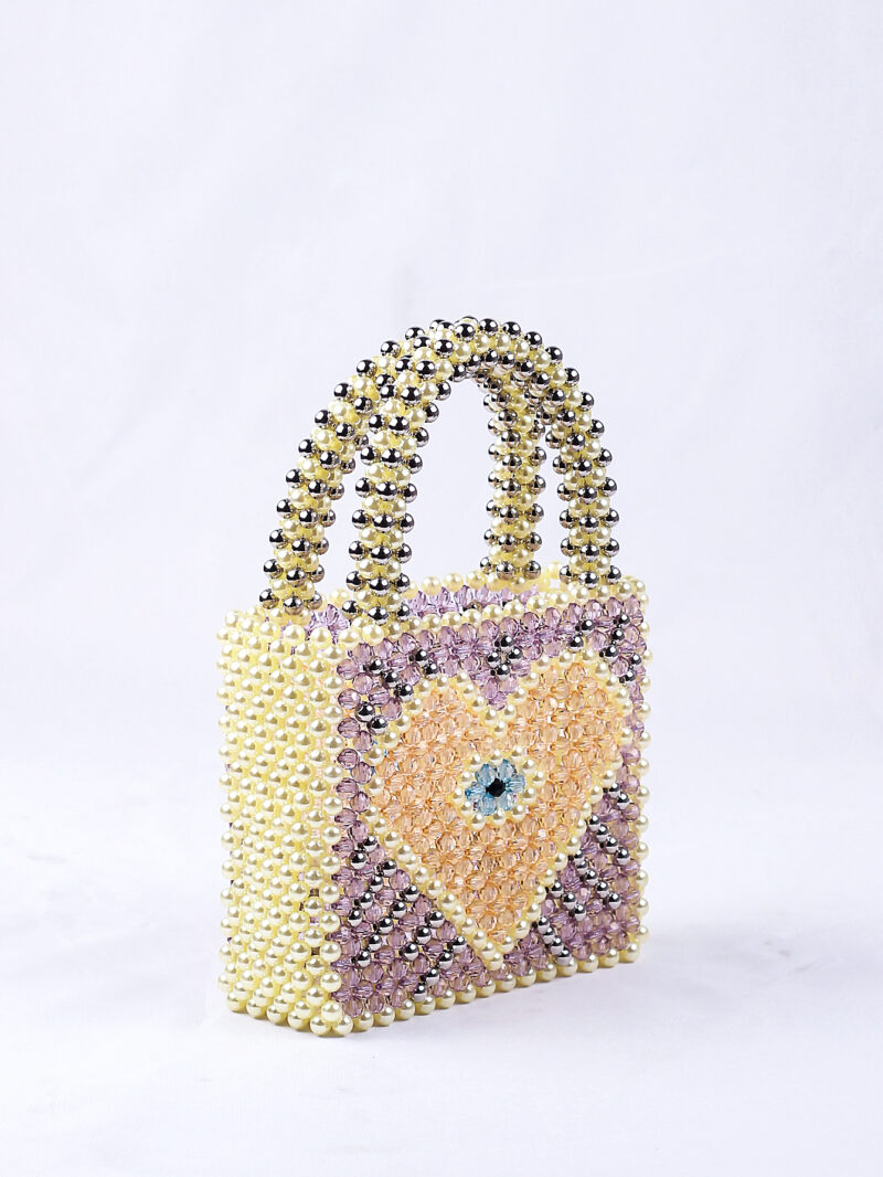 Colorful Pearl Beaded Woven Tote - Image 5