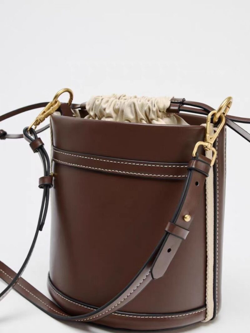 Women's PU Leather Bucket Shoulder Bag - Image 3