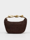 Summer Woven Half-Moon Straw Shoulder & Crossbody Tote Bag for Women