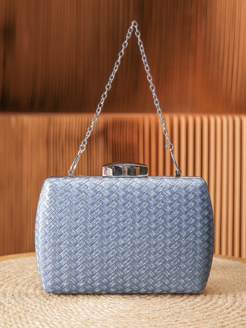 Trendy Woven Glitter Clutch Bag for Evening and Weddings - Image 4