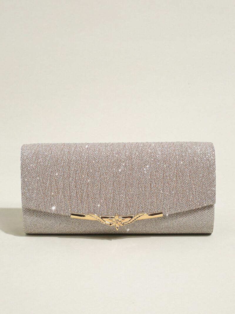 Glitter Evening Clutch Purse for Women – Detachable Chain Handbag for Weddings & Parties - Image 3