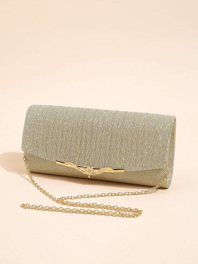 Glitter Evening Clutch Purse for Women – Detachable Chain Handbag for Weddings & Parties - Image 4