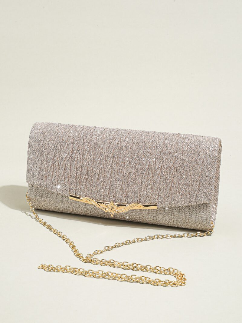 Glitter Evening Clutch Purse for Women – Detachable Chain Handbag for Weddings & Parties - Image 2