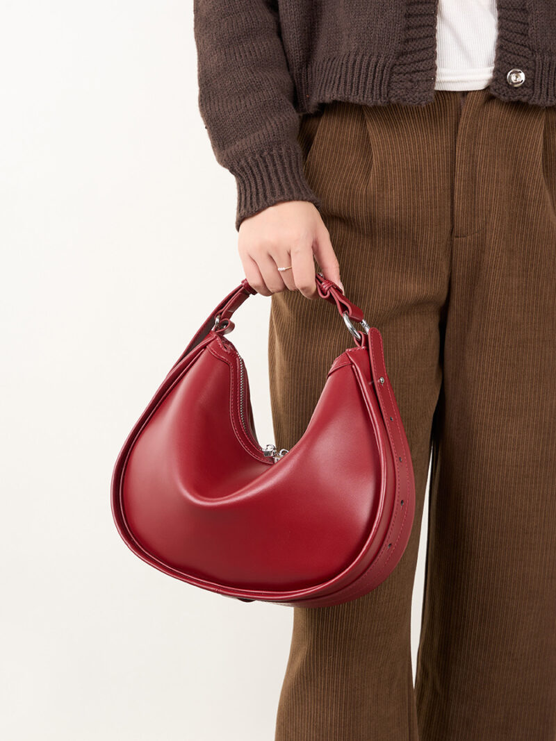 Luxury Genuine Leather Crescent Shoulder Bag for Women - Image 3