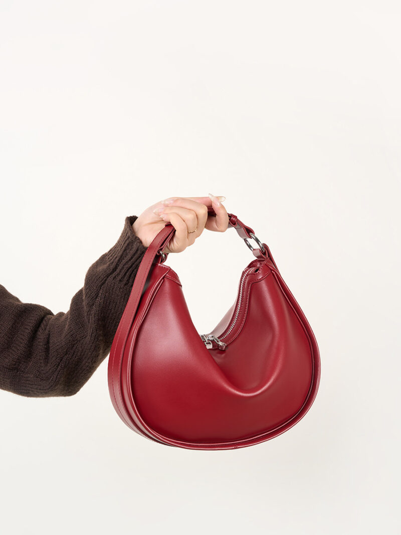 Luxury Genuine Leather Crescent Shoulder Bag for Women - Image 4
