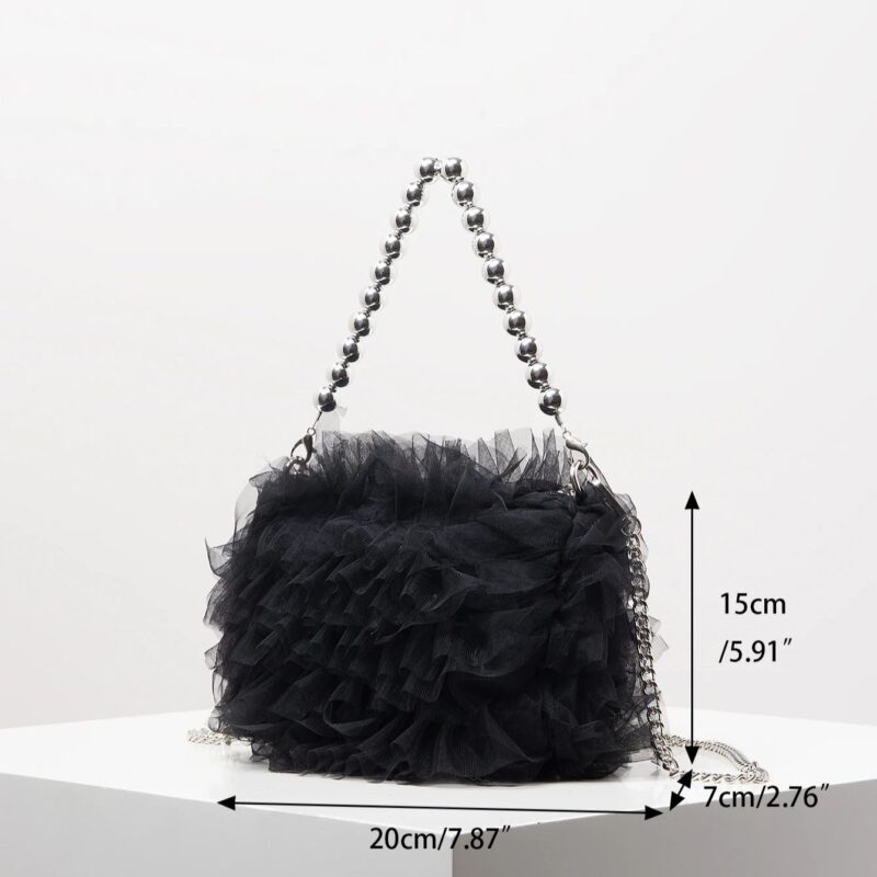 Elegant Ruffled Chain Tote - Image 6