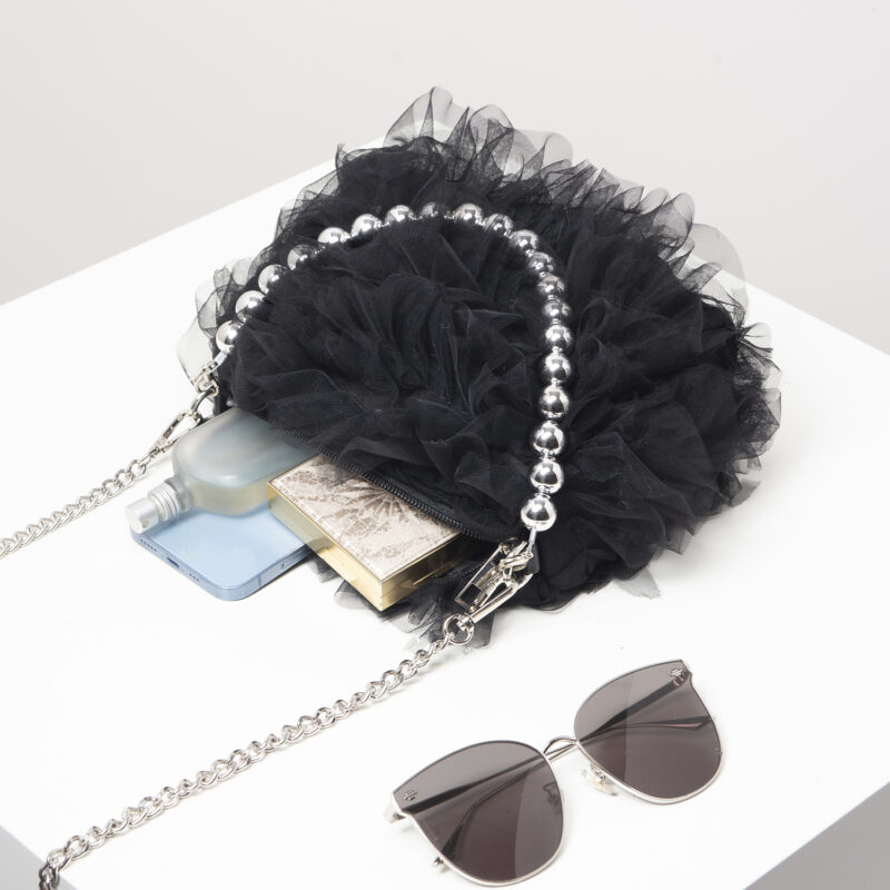 Elegant Ruffled Chain Tote - Image 3