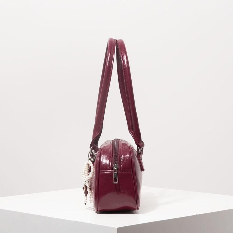 Elegant Burgundy PU Shoulder Tote Bag - Image 5