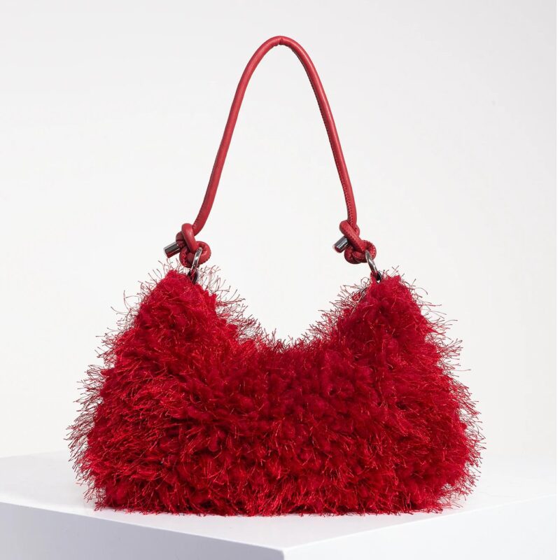 Y2K Burgundy Shoulder Bag