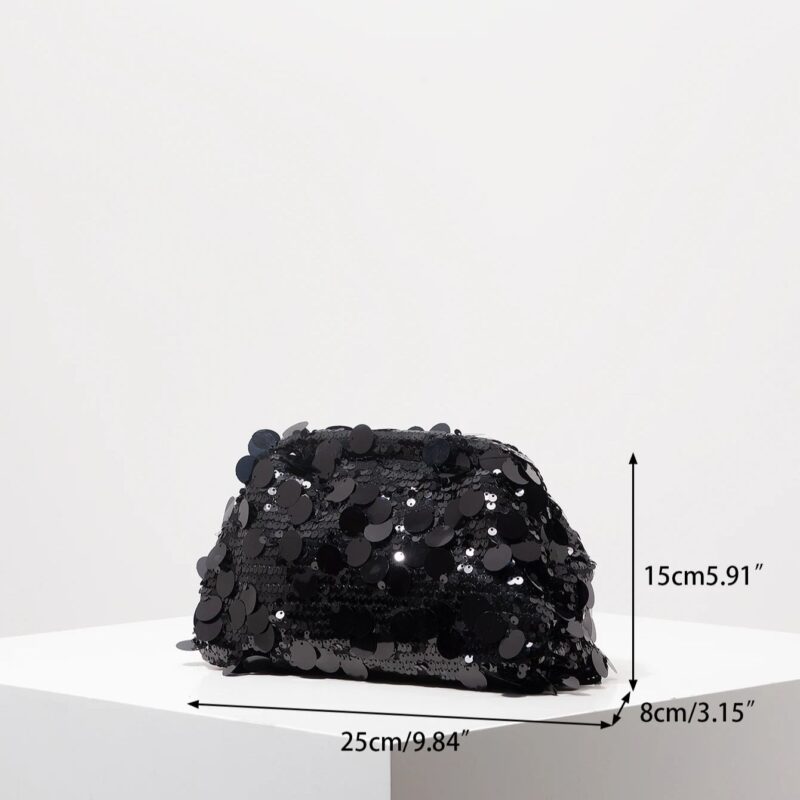 Sequined Kiss Lock Clutch - Image 7