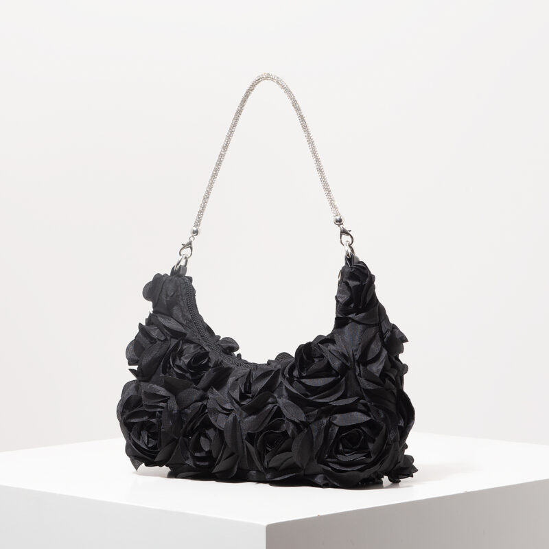 Elegant Rose Sequin Shoulder Bag for Women – Party & Wedding Floral Handbag - Image 5