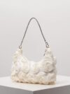 Elegant Rose Sequin Shoulder Bag for Women – Party & Wedding Floral Handbag
