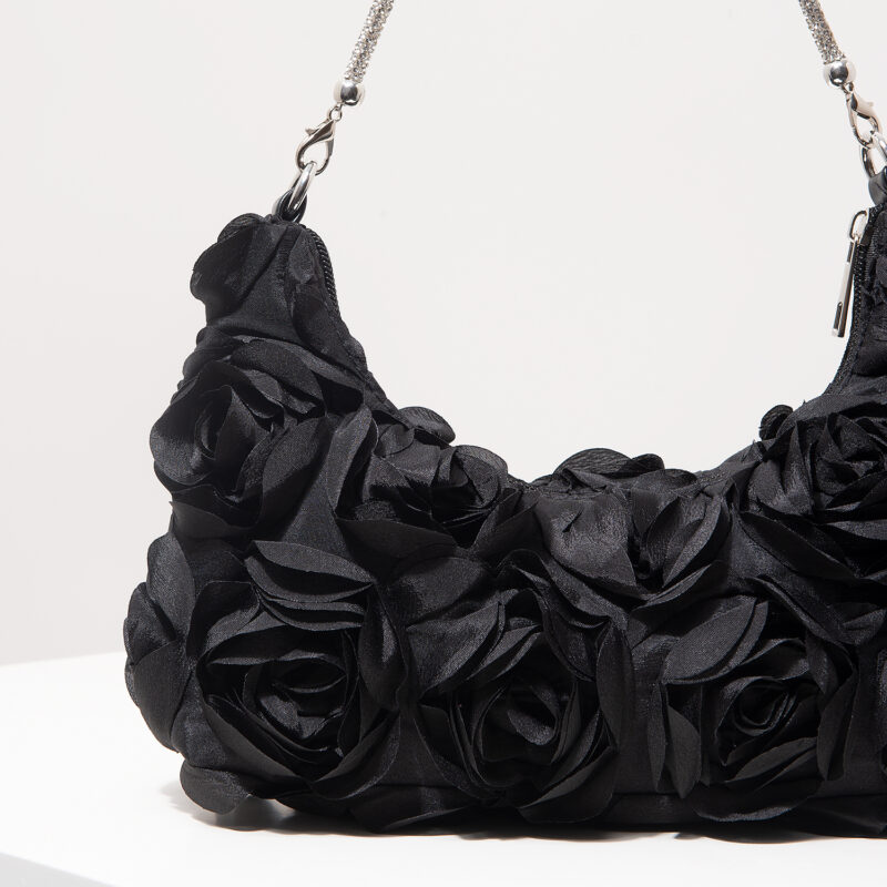 Elegant Rose Sequin Shoulder Bag for Women – Party & Wedding Floral Handbag - Image 8