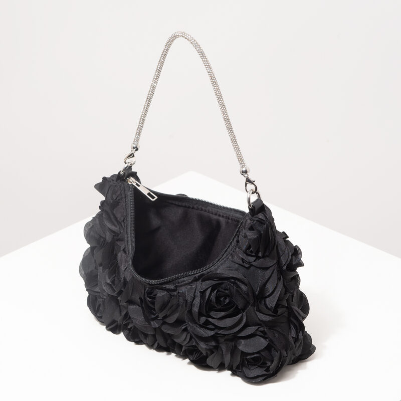 Elegant Rose Sequin Shoulder Bag for Women – Party & Wedding Floral Handbag - Image 6