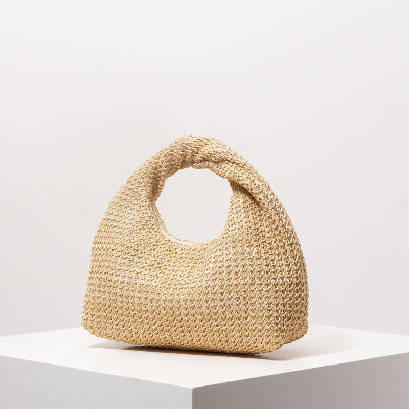 Fashionable Pleated Straw Beach Bag for Women - Image 5