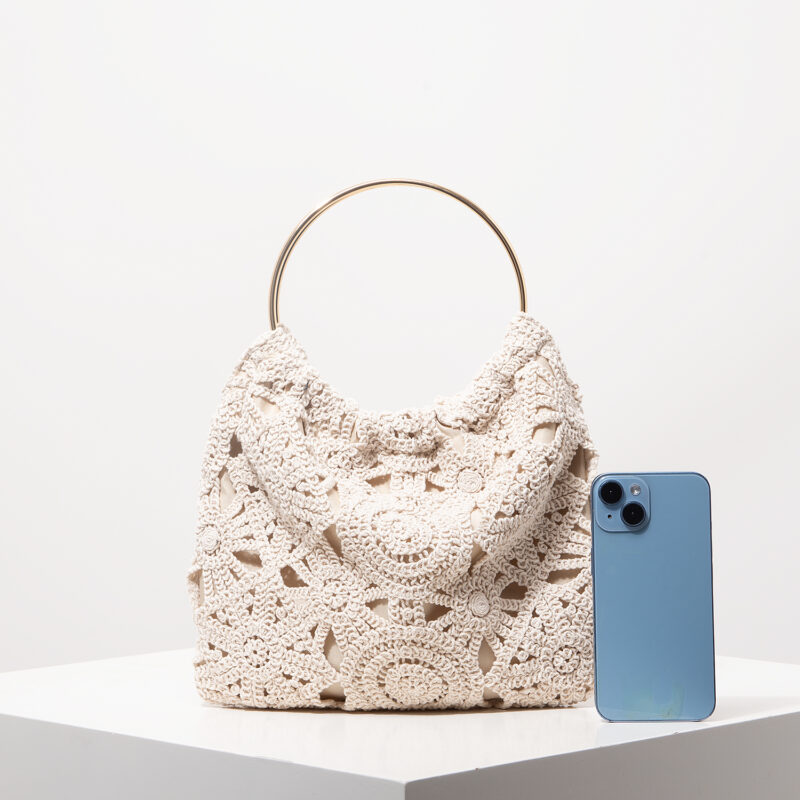 Boho Hollow Woven Crochet Beach Bag - Image 4