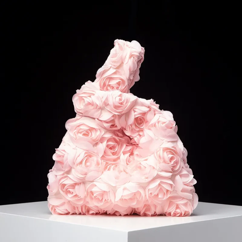 Elegant Rose Flower Triangle Evening Bag - Image 6