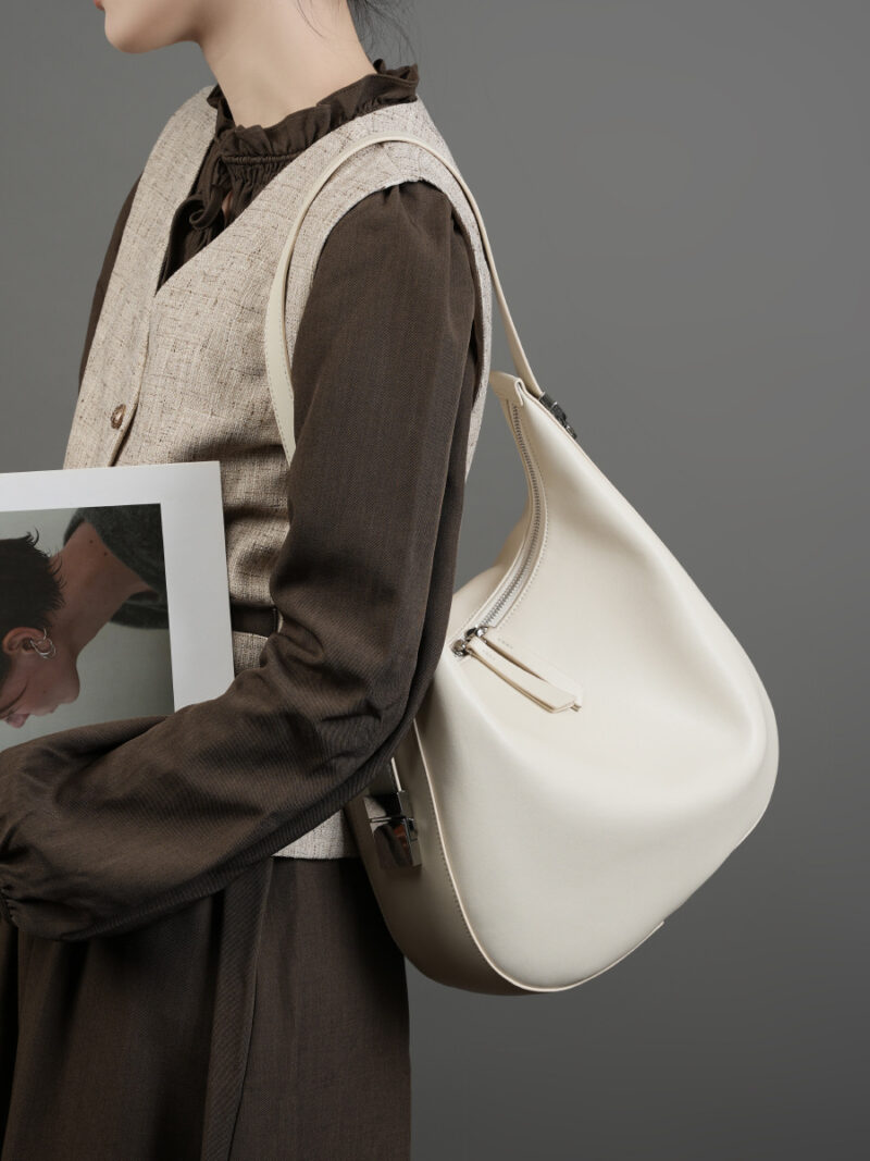 Genuine Leather Women's Shoulder & Crossbody Bucket Bag - Image 5