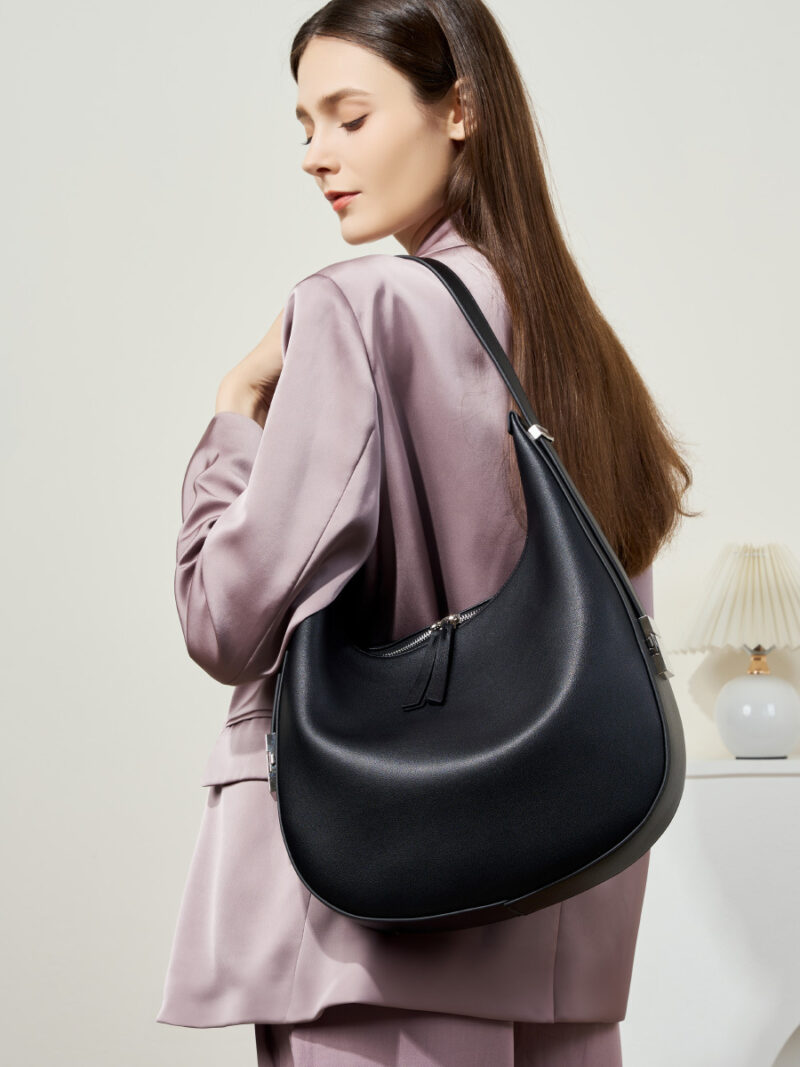 Genuine Leather Women's Shoulder & Crossbody Bucket Bag - Image 3