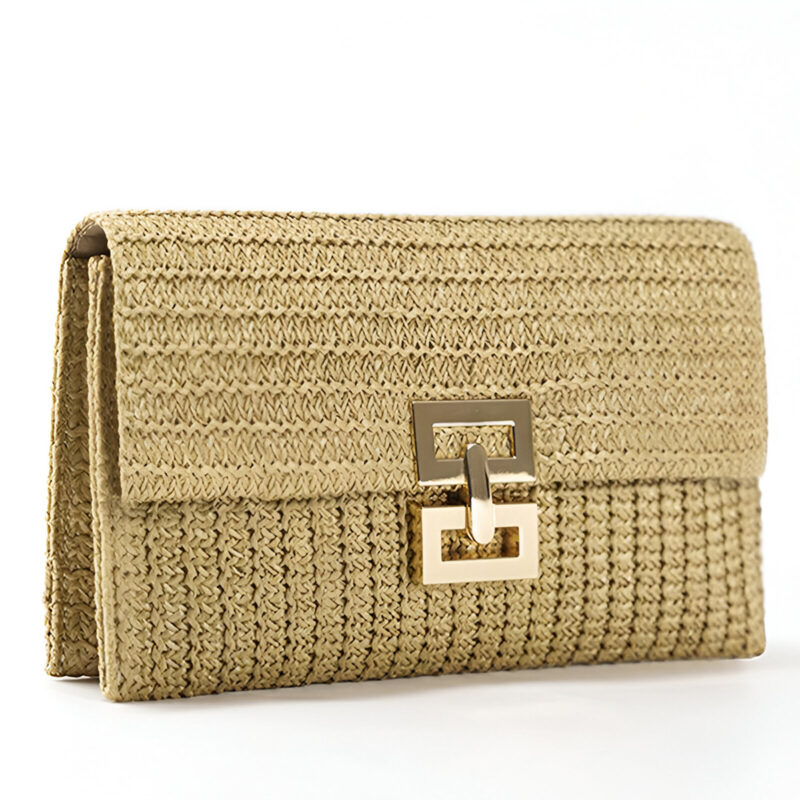 Straw Envelope Clutch Purse – Woven Summer Crossbody for Women