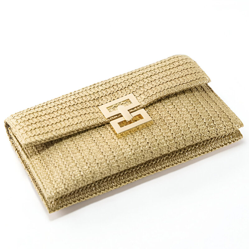 Straw Envelope Clutch Purse – Woven Summer Crossbody for Women - Image 6