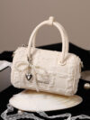 Chic Mini Boston Bowling Handbag with Adjustable Strap – Cute Holiday Purse