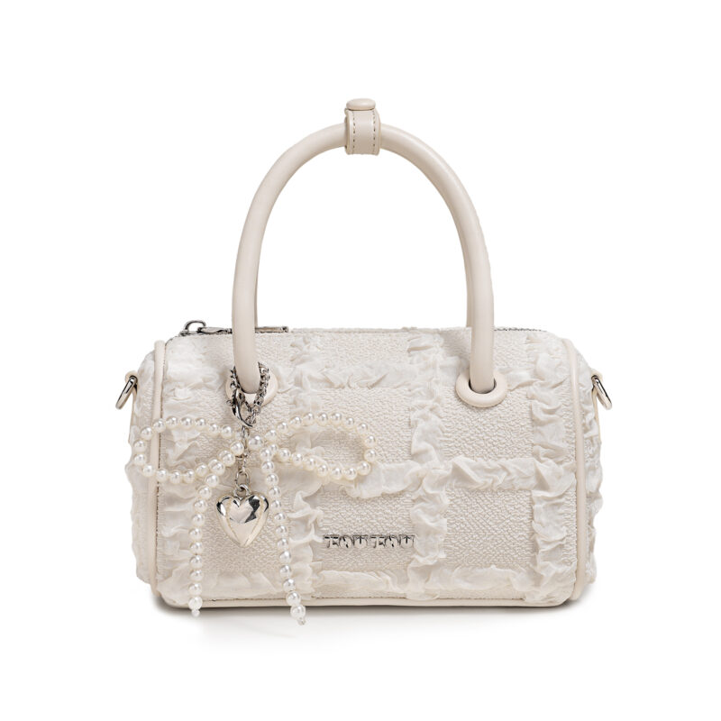 Chic Mini Boston Bowling Handbag with Adjustable Strap – Cute Holiday Purse - Image 6