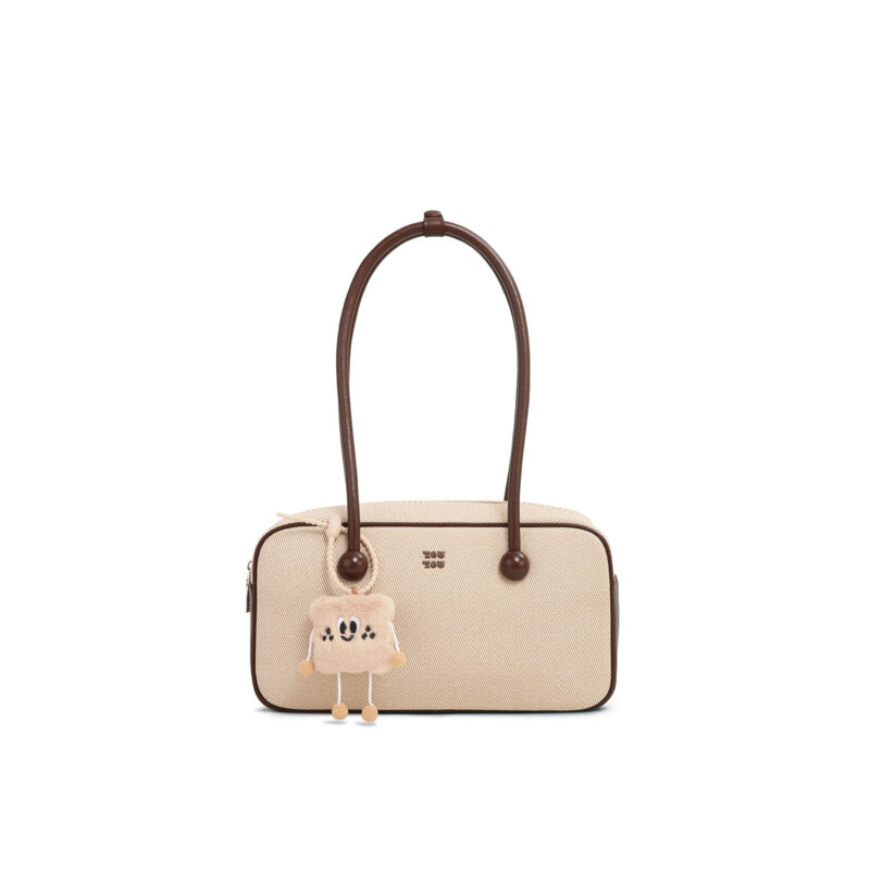 Chic Canvas Boston Bowling Shoulder Bag with Pendant - Image 7
