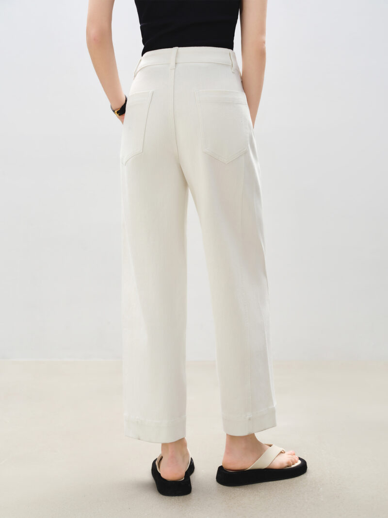 Petite High Waist Curved Hem Cropped Jeans for Women – Y2K Streetwear Chic - Image 6