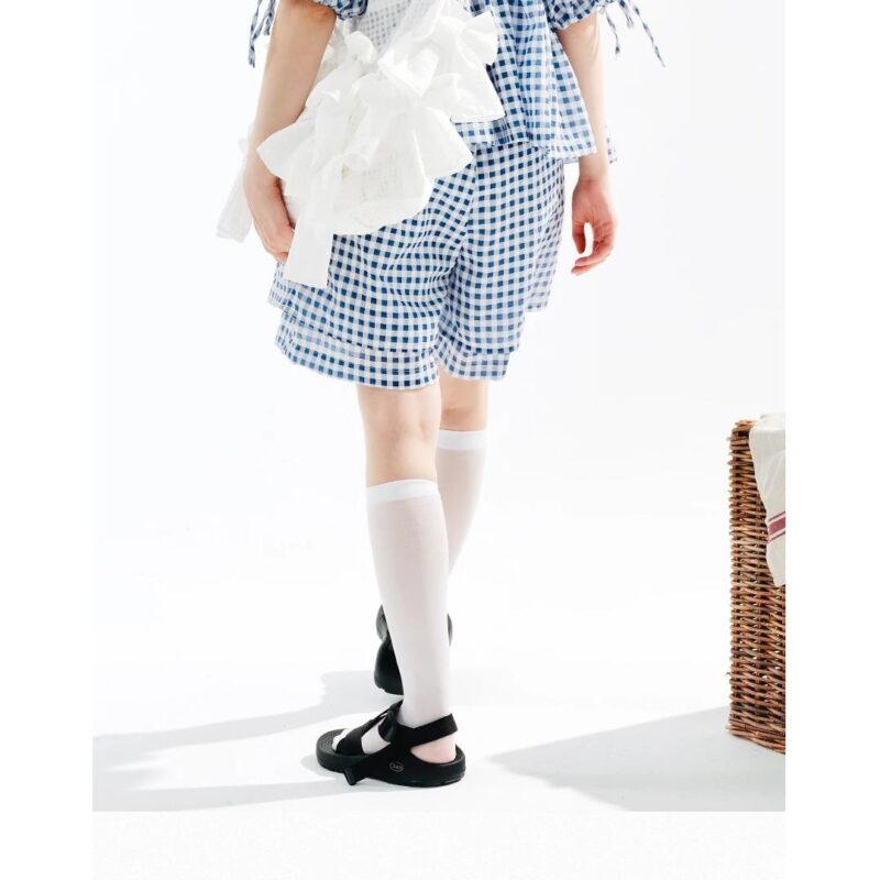 Sweet Blue Plaid Loose Summer Shorts for Women - Image 7