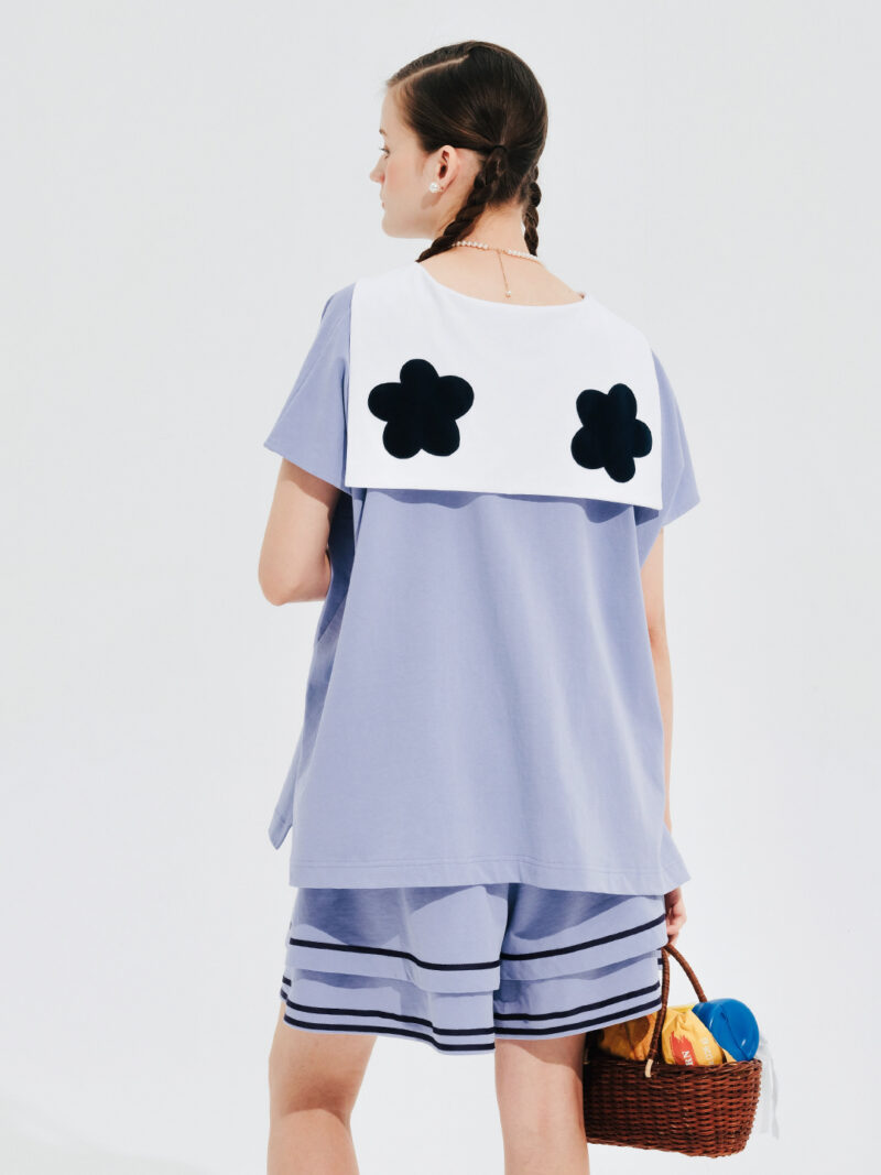 Summer Cotton Knit Striped Double-Layer Casual Shorts for Women - Image 5