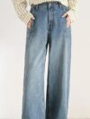 Women's 100% Cotton Loose Wide Leg Baggy Jeans