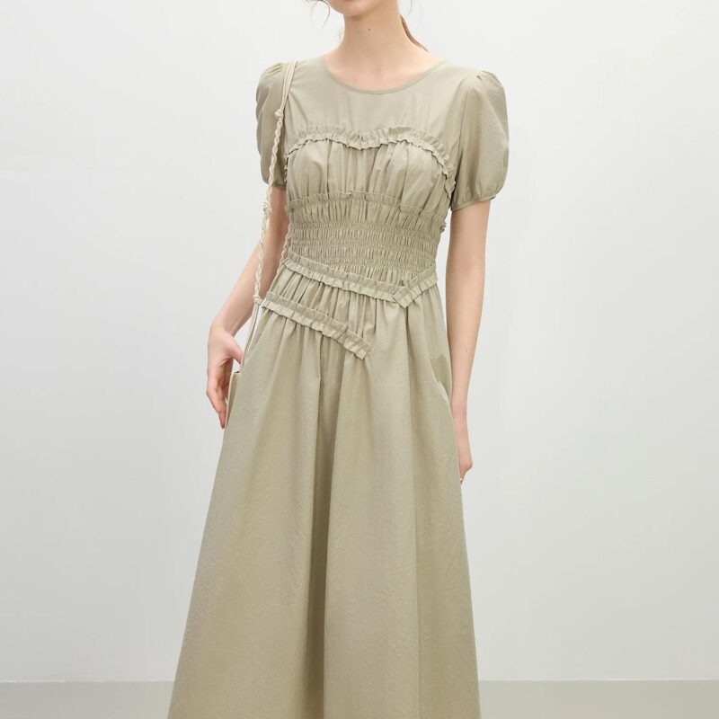 French Elegant Slim Midi Dress for Women