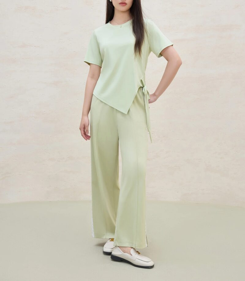 Summer Women's Lace-Trimmed Acetate Pants - Image 6