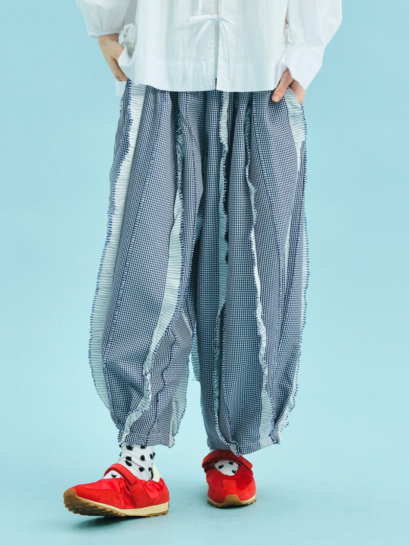 Summer Wide Leg Checkered Lace Pants for Women - Image 6