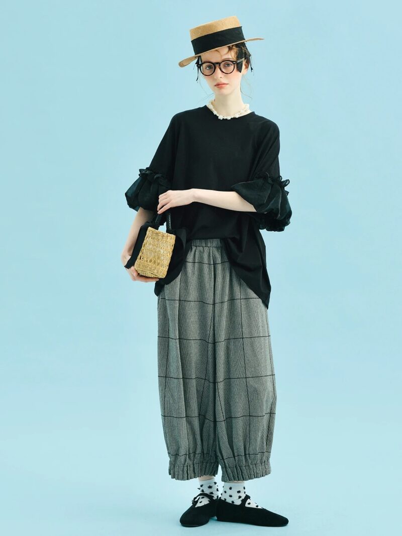 Loose Cotton Linen Plaid Pleated Wide Leg Pants for Summer - Image 2