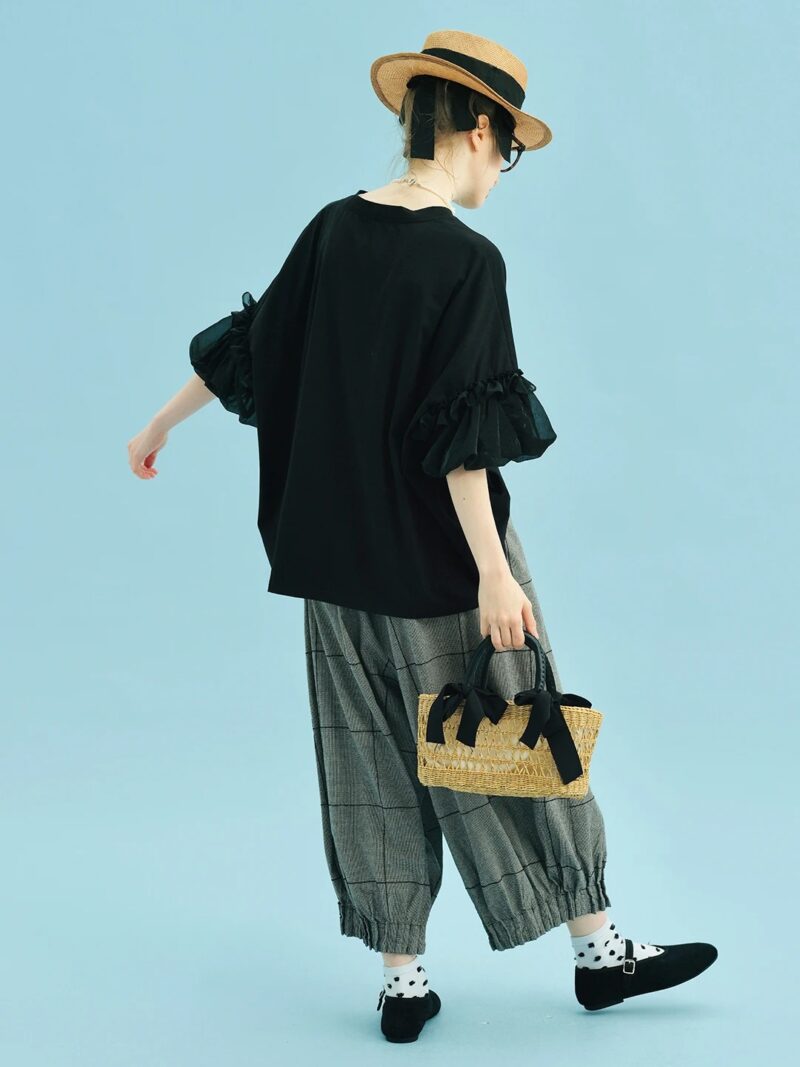 Loose Cotton Linen Plaid Pleated Wide Leg Pants for Summer - Image 3