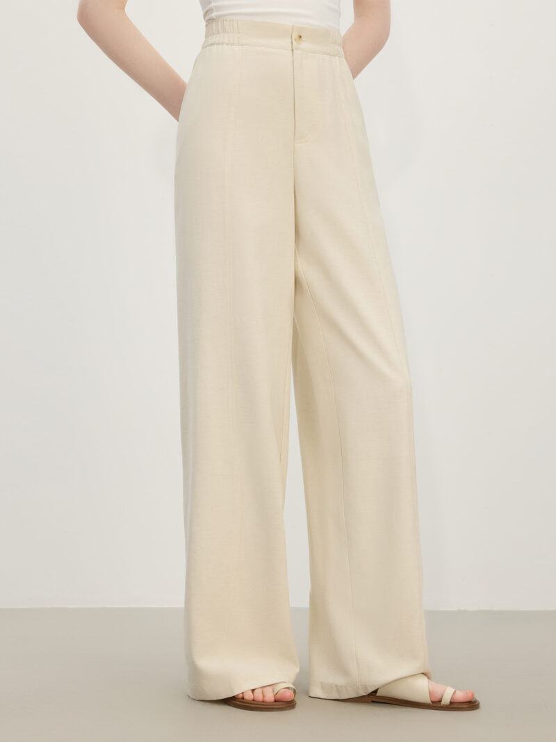 High-Waist Linen Blend Wide Leg Pants for Women – Summer Resort Style - Image 4