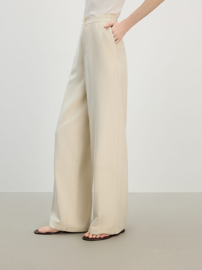 High-Waist Linen Blend Wide Leg Pants for Women – Summer Resort Style - Image 5