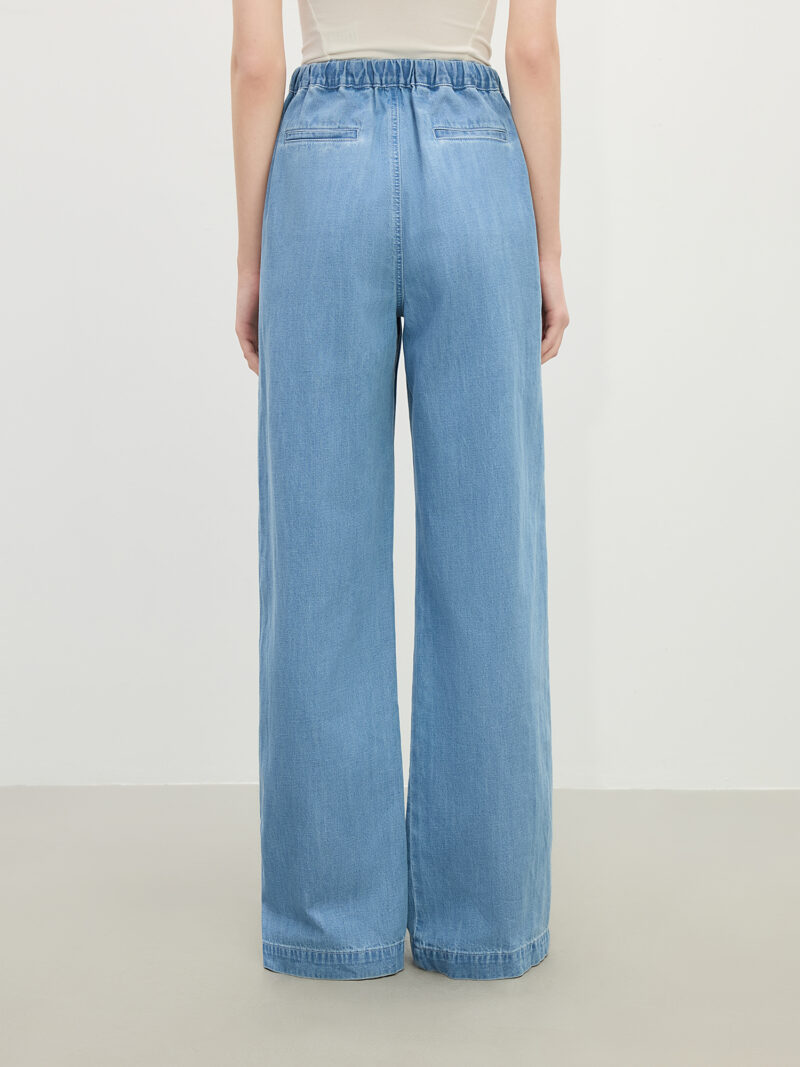 Summer Women's Linen-Blend Straight-Leg Jeans with Adjustable Waist - Image 5