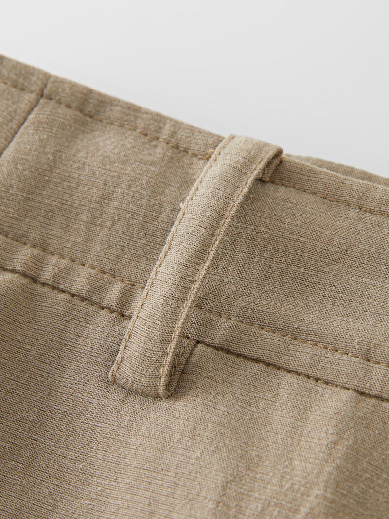 Coffee Straight Leg Tencel Pants for Women - Image 6