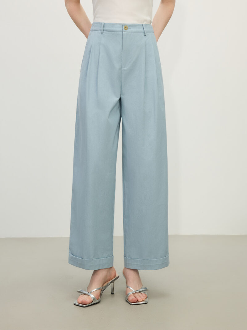 Women’s High Waist Cotton Cropped Pants - Image 2